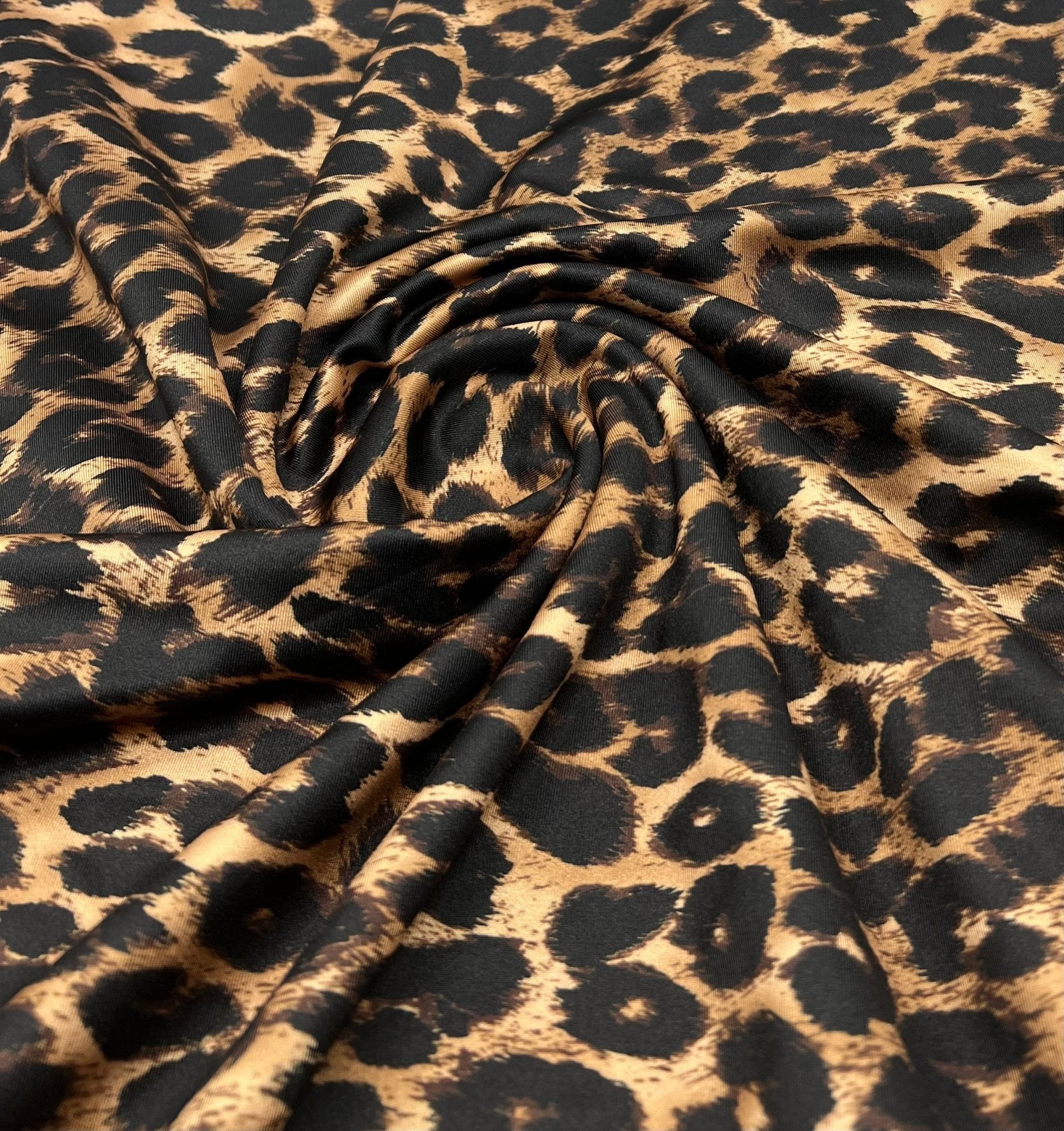 Brown Leopard Animal Swimwear / Sportswear 4 Way Stretch Fabric - T9 Fabrics